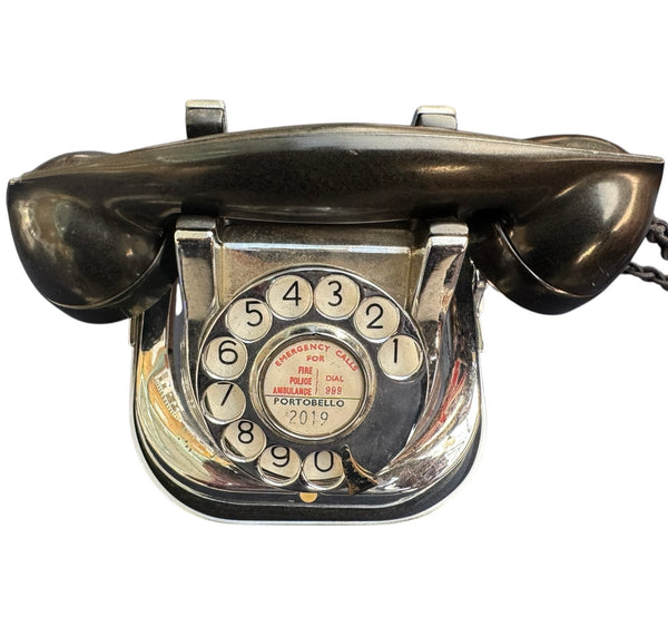 Chrome Antique 1950's Belgian Bell Telephone with a Handle