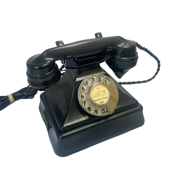 Antique 1930's British GPO ( General Post Office ) King Pyramid #232 Series Black Bakelite Telephone