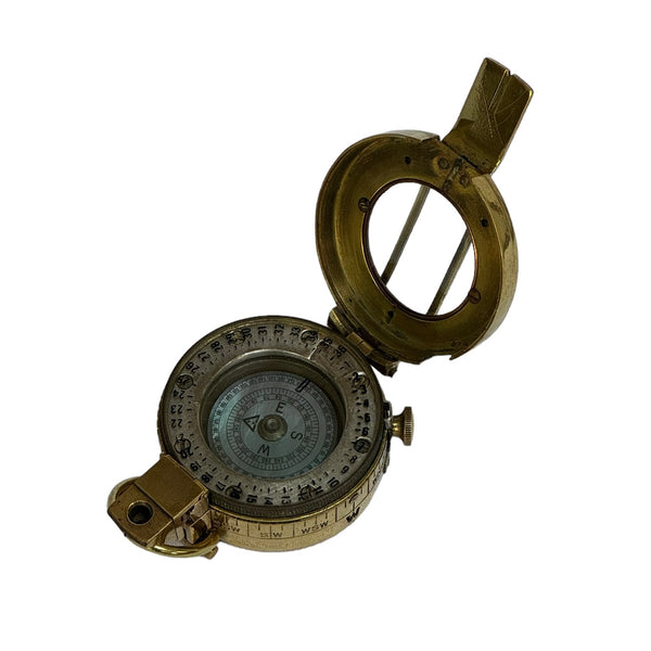 Original Antique E.A.C Australia 2nd World War Brass British / Australian Army Officer’s 1945 Prismatic Compass in a Wooden Box