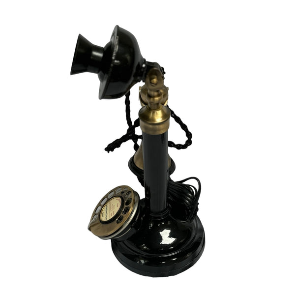 Brushed & Black Front 1920's Style Candlestick Telephone