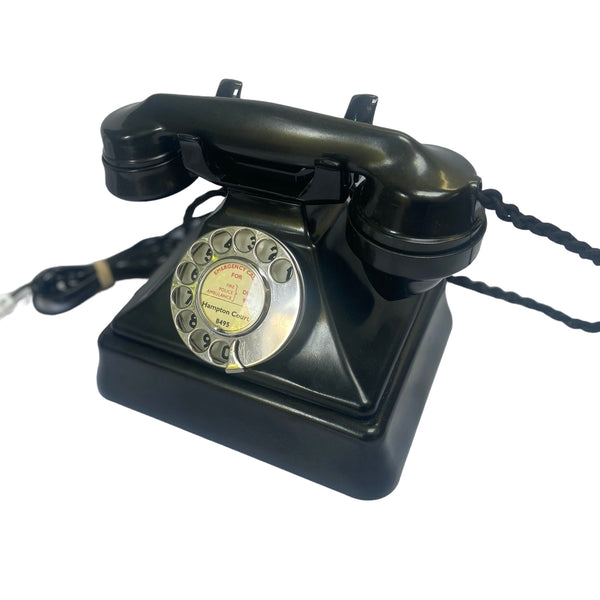 Antique 1930's British GPO ( General Post Office ) King Pyramid #232 Series Black Bakelite Telephone