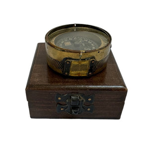Antique 2nd World War Brass 1946 British Forces Magnetic Training Compass in a wood box