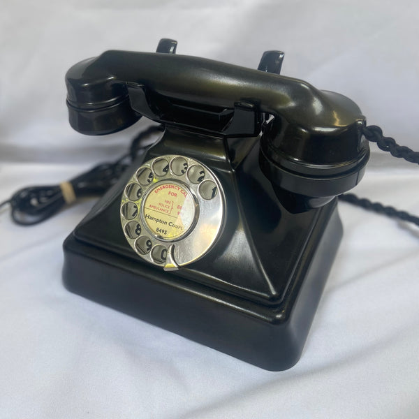 Antique 1930's British GPO ( General Post Office ) King Pyramid #232 Series Black Bakelite Telephone