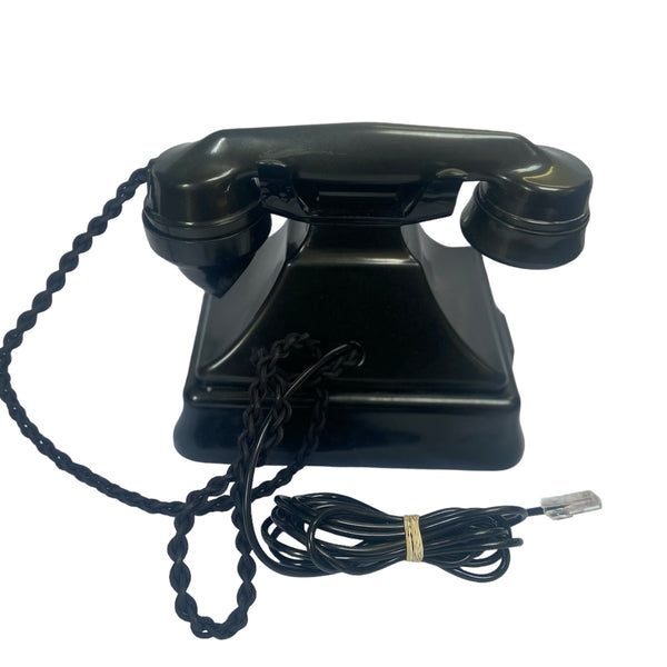Antique 1930's British GPO ( General Post Office ) King Pyramid #232 Series Black Bakelite Telephone