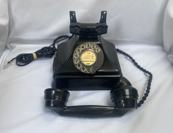 Antique 1930's British GPO ( General Post Office ) King Pyramid #232 Series Black Bakelite Telephone