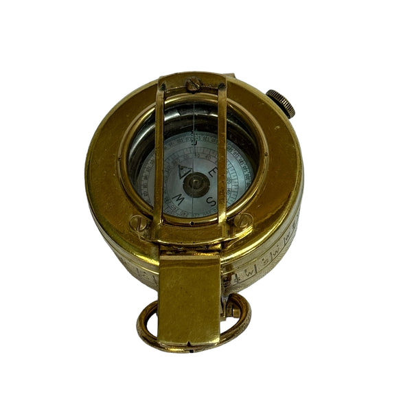 Rare Original Antique 2nd World War Brass 1943 CKC ( Canadian Kodak Company ) British Army Prismatic Marching Compass in a wooden box