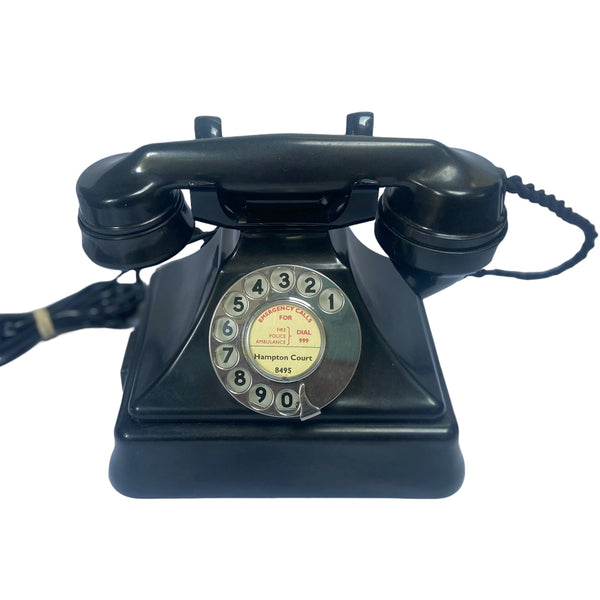 Antique 1930's British GPO ( General Post Office ) King Pyramid #232 Series Black Bakelite Telephone