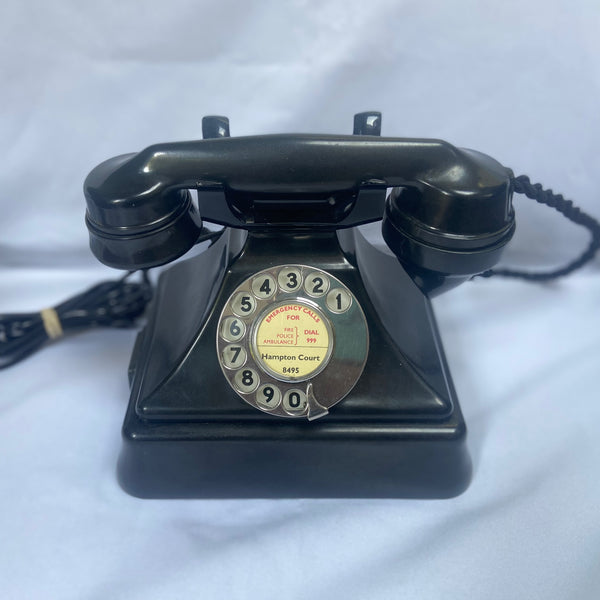 Antique 1930's British GPO ( General Post Office ) King Pyramid #232 Series Black Bakelite Telephone