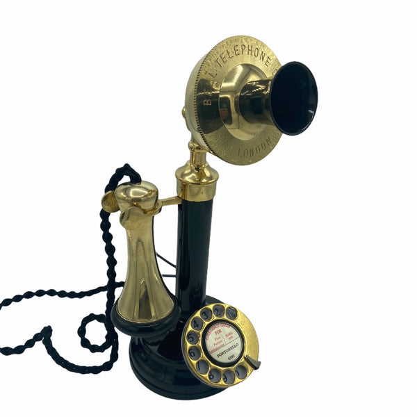 Black & Brass Front 1920's Style Candlestick Telephone