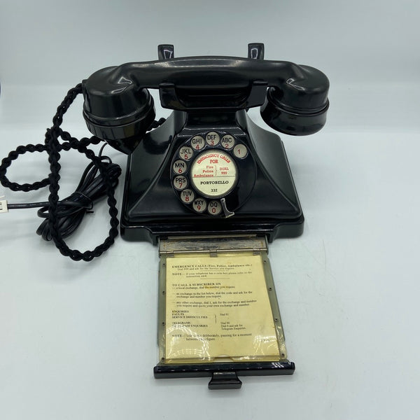 Antique 1930's #232 Series Black Pyramid British GPO (General Post Office ) Telephone with a pull out tray