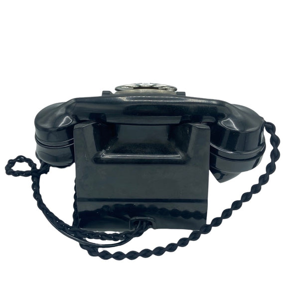 1940's English GPO ( General Post Office ) Black Bakelite #300 Series Desk Telephone with a tray