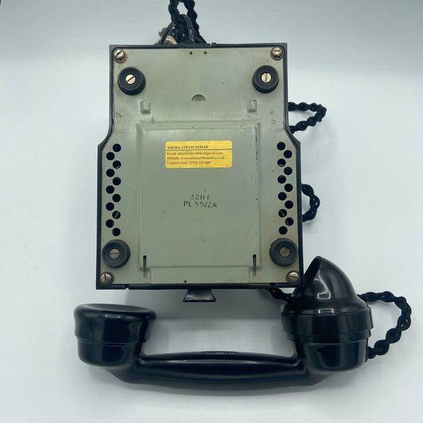 1940's English GPO ( General Post Office ) Black Bakelite #300 Series Desk Telephone Bell On/Off with a Tray