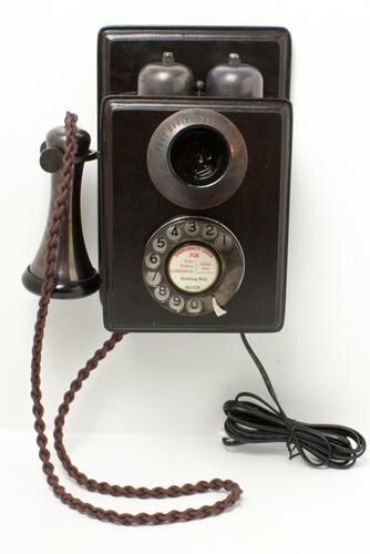 Bronze 1930's Style Wood Wall Working Telephone