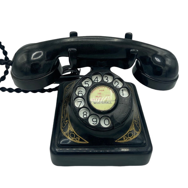 Antique 1950's Black Belgium Bell Gurder Telephone