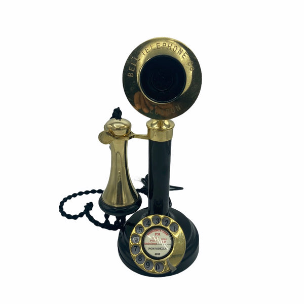 Black & Brass Front 1920's Style Candlestick Telephone