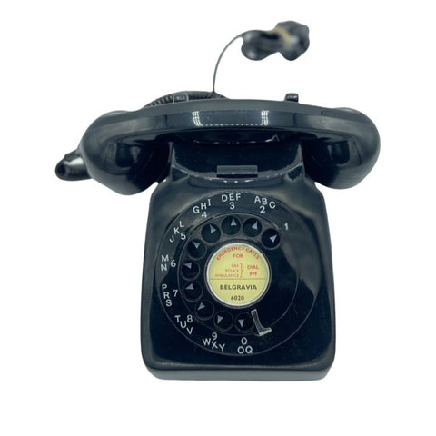 Antique 1960s Black British GPO 706 Telephone ( Black Dial )