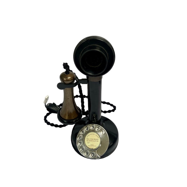 Antique 1900/1910's Black and Bronze English GPO Candlestick Telephone