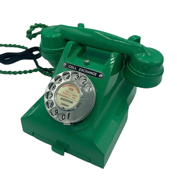 Antique 1940's British GPO Call Exchange #300 Series Lime Green  Bakelite Telephone