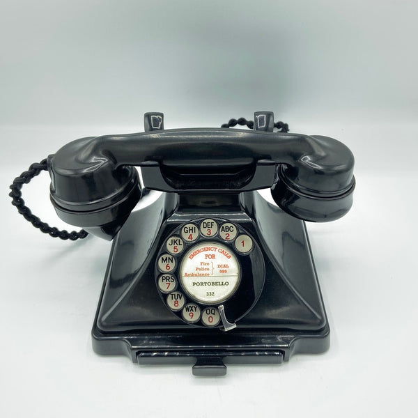Antique 1930's #232 Series Black Pyramid British GPO (General Post Office ) Telephone with a pull out tray