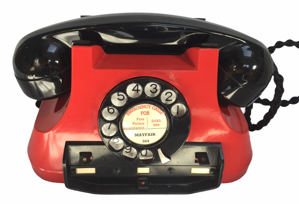 Red 1940's Belgium Bell Switching Line Office Telephone