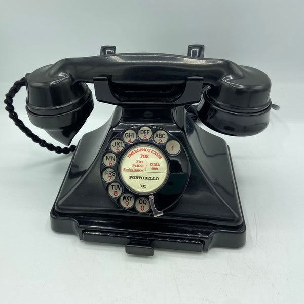 Antique 1930's #232 Series Black Pyramid British GPO (General Post Office ) Telephone with a pull out tray