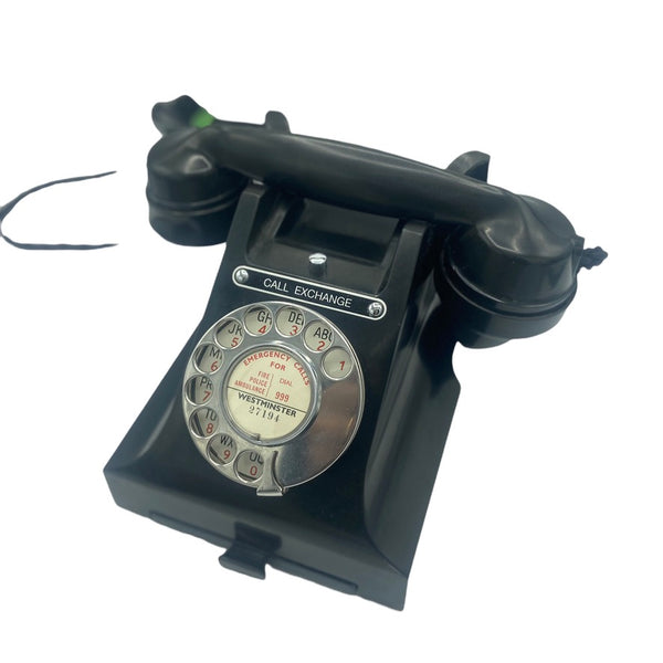 Antique 1940's British GPO ( General Post office ) Call Exchange #300 Series Black Bakelite Telephone