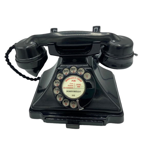 Antique 1930's #232 Series Black Pyramid British GPO (General Post Office ) Telephone with a pull out tray