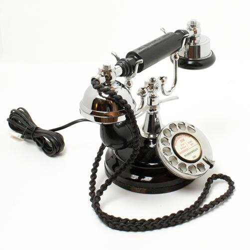 Black & Chrome 1930's Style Cradle Telephone