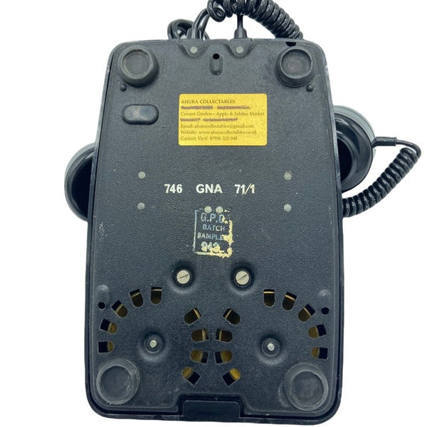 Antique 1960s Black British GPO 706 Telephone ( Black Dial )