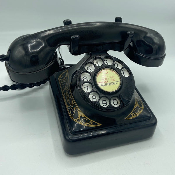 Antique 1950's Black Belgium Bell Gurder Telephone