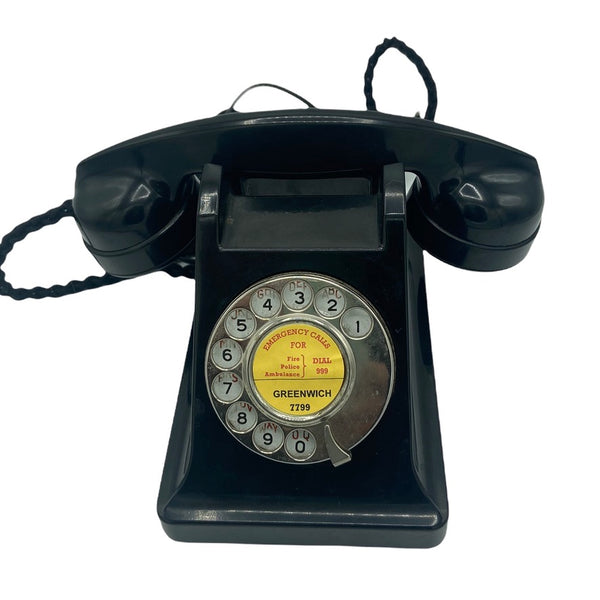 Antique Black 1950's Antique Swiss Table Bakelite Telephone