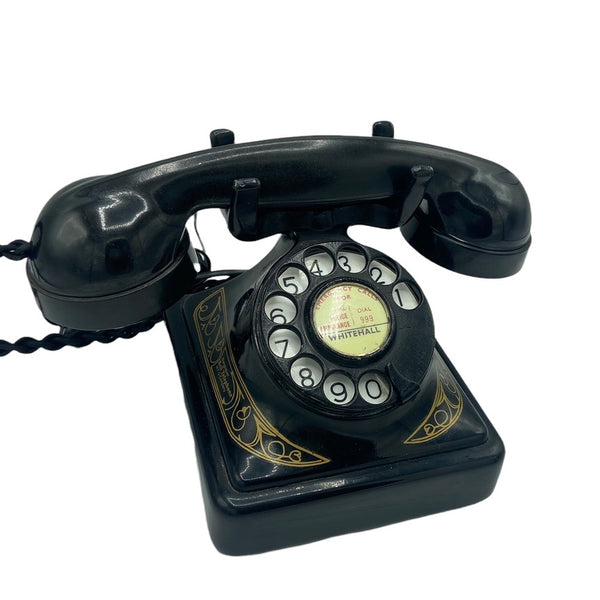 Antique 1950's Black Belgium Bell Gurder Telephone