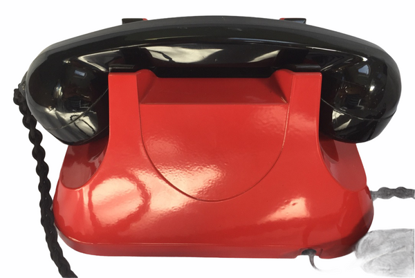 Red 1940's Belgium Bell Switching Line Office Telephone