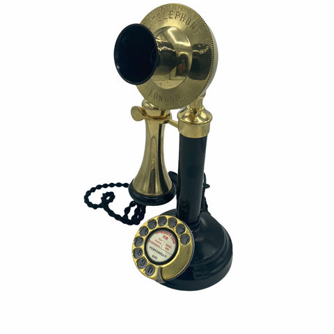 Black & Brass Front 1920's Style Candlestick Telephone