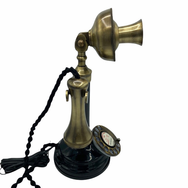 Brushed Front & Black 1920's Style Candlestick Telephone