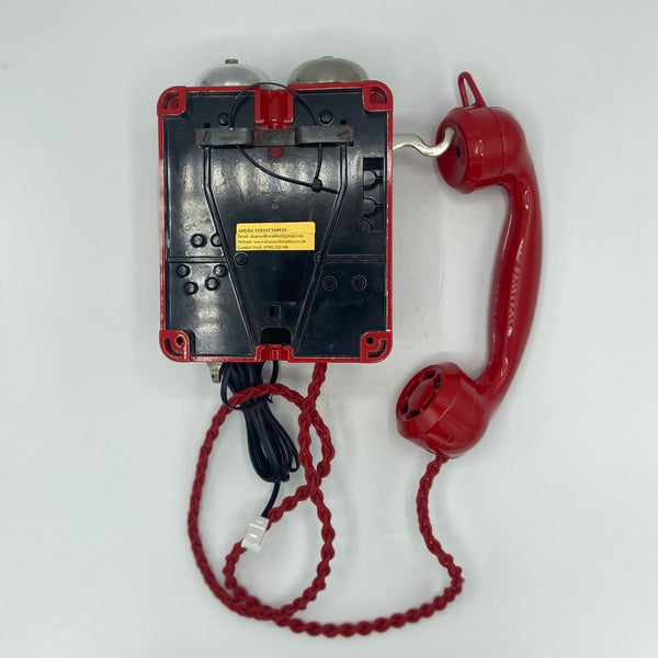 Antique WEIDMANN Swiss 1950's Red Bakelite Wall Telephone