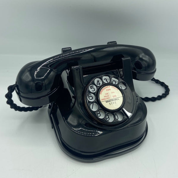 Antique 1950's Full Black Belgium Bell Telephone With a Handle