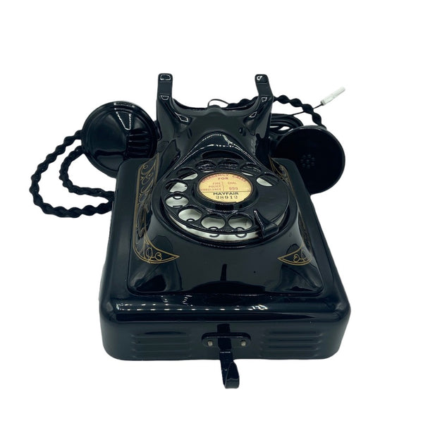 Antique Original Black 1950's Belgium Bell Wall Telephone