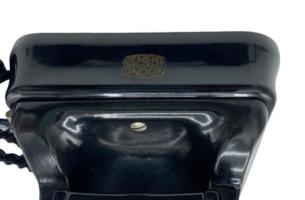 Antique 1930's Siemens Brothers London Black British Bakelite Wall Telephone