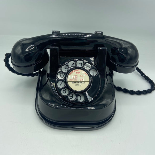 Antique 1950's Full Black Belgium Bell Telephone With a Handle