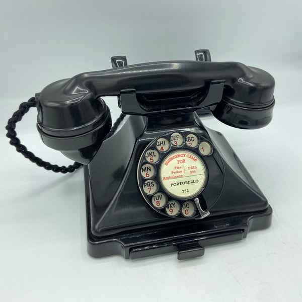 Antique 1930's #232 Series Black Pyramid British GPO (General Post Office ) Telephone with a pull out tray