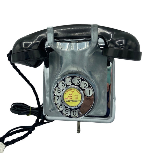 Antique 1950's Chrome Belgium Bell Wall Telephone