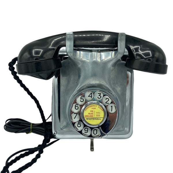 Antique 1950's Chrome Belgium Bell Wall Telephone