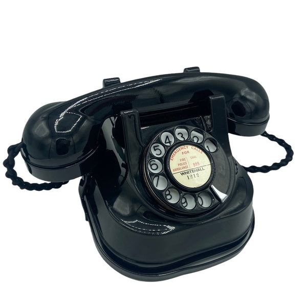 Antique 1950's Full Black Belgium Bell Telephone With a Handle