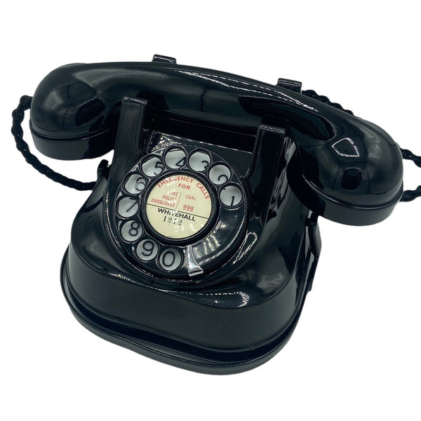 Antique 1950's Full Black Belgium Bell Telephone With a Handle