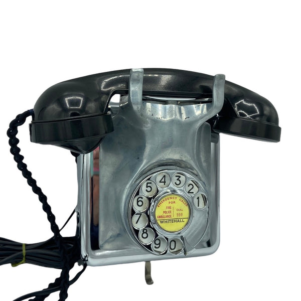 Antique 1950's Chrome Belgium Bell Wall Telephone