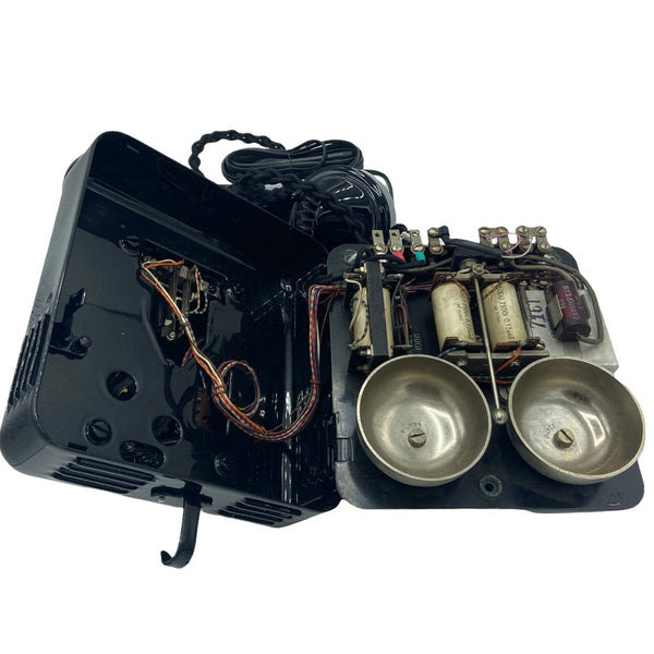 Antique Original Black 1950's Belgium Bell Wall Telephone