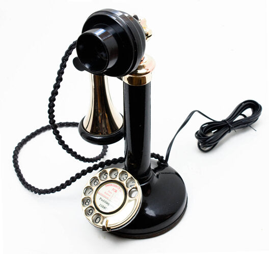 Antique 1900/1910's Black and Brass Antique English GPO Candlestick Telephone