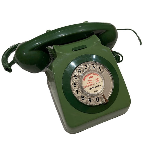 Antique 1960s Two Tone Green British GPO 746 Telephone ( Clear Dial )