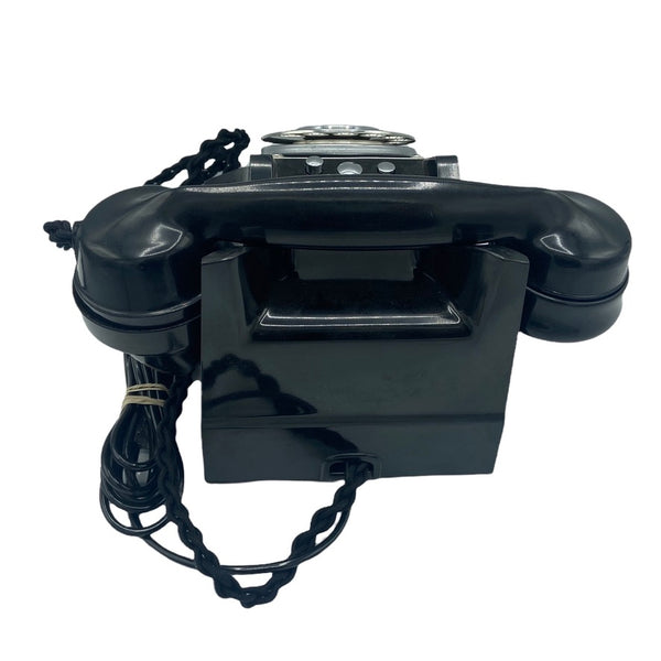 1940's English GPO ( General Post Office ) Black Bakelite #300 Series Desk Telephone Bell On/Off with a Tray